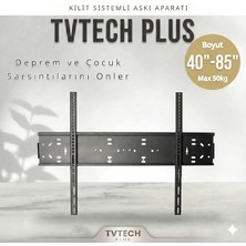 Tvtech I Tv Duvar Askı Aparatı I 85"-80"-75"-70"-65"-60"-55"-50"-45"-40" I Evrensel Uyum I Deprem ve Çocuk Kilitli I  Mini Terazi I Kavisli/Curved I Yerli Üretim I Max Vesa 700x500