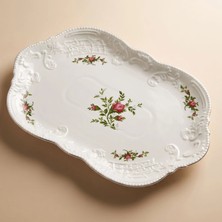 Karaca Vintage Rose Kayık Tabak 35 cm Krem