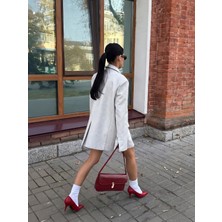 Rivina Liva Suni Deri Kadın Vintage Gold Tokalı Retro Model El ve Omuz Çantası