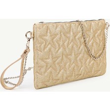 Rivina Kadın Yıldız Nakış Işlemeli Portföy El Çantası Bilek Askılı Saten Astarlı Clutch Çanta