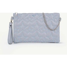 Rivina Kadın Yıldız Nakış Işlemeli Portföy El Çantası Bilek Askılı Saten Astarlı Clutch Çanta