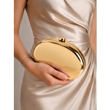 Rivina Laguna Ayna Görünümlü Metal Abiye Clutch Çanta