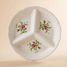 Karaca Vintage Rose Bölmeli Sunumluk 25 cm Krem
