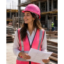 Essafe Pembe Baret Ayarlanabilir Başlıklı Mühendis Baret Kadınlara Özel