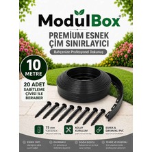 Modulbox Esnek Pvc Çim Ayırıcı, Bahçe Peyzaj Düzenleyici, ( 10 Metre Siyah ) Çim Sınırlayıcı Esnek Plastik ,taş, Toprak Ayraç Bariyer Peyzaj Bordürü