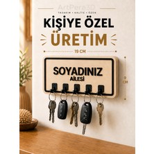 ArtPera 3D Kişiye Özel Duvar Anahtar Askısı 5 Kancalı | Kişiselleştirilebilir Aile Anahtarlığı