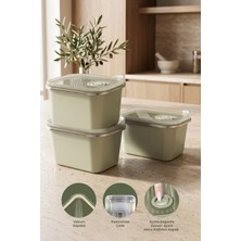 Kitchen Life 3'lü Stainless Paslanmaz Çelik Vakumlu Saklama Kabı,fırın ve Kek Kabı Kahvaltılık 500 ml