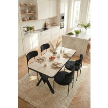 Assel Home Alvin Teddy Sandalye 80X120 Yemek Masası Mutfak Masası 4 Kişilik Masa Sandalye Takımı