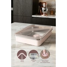 Kitchen Life Stainless Paslanmaz Çelik Vakumlu Saklama Kabı,fırın ve Kek Kabı 3 Lt Yemek Kabı Sefer Tası