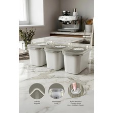 Kitchen Life 3'lü Stainless Paslanmaz Çelik Vakumlu Saklama Kabı,fırın ve Kek Kabı Kahvaltılık 500 ml
