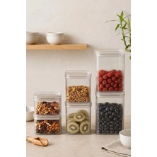 Kitchen Life 6'lı Etiketli Vakumlu Dikdörtgen Kavanoz Seti(2x2,7lt-2x1,6lt-2x 900ML)