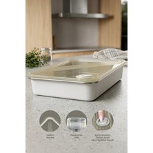 Kitchen Life Stainless Paslanmaz Çelik Vakumlu Saklama Kabı,fırın ve Kek Kabı 3 Lt Yemek Kabı Sefer Tası