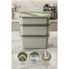 Kitchen Life 3'lü Paslanmaz Çelik Vakumlu Saklama Kabı (800ML,1,3LT,1,65LT),FIRIN ve Kek Kabı Yemek Kabı Sefer Tası