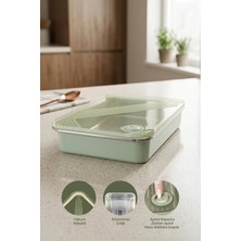 Kitchen Life Stainless Paslanmaz Çelik Vakumlu Saklama Kabı,fırın ve Kek Kabı 3 Lt Yemek Kabı Sefer Tası