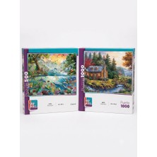 Farbu Oyuncak Tahta Köprü ve Hayvanlar Alemi Ikili Set - 1000 + 500 Parça Ikili Puzzle Seti