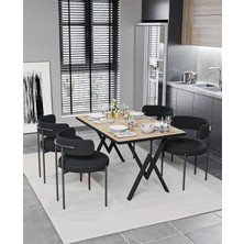 Assel Home Alvin Teddy Sandalye 80X120 Yemek Masası Mutfak Masası 4 Kişilik Masa Sandalye Takımı