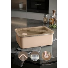Kitchen Life Stainless Paslanmaz Çelik Vakumlu Saklama Kabı,fırın ve Kek Kabı 4 Lt Yemek Kabı Sefer Tası
