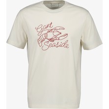 Gant Erkek Krem Bisiklet Yaka Regular Fit T-Shirt