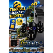 Esvision 7020 4 Kameralı 4g Çift Solar Panel Hieasy Aov (Sürekli Kayıt) Gece Görüş Çift Yönlü Ses  Akıllı Kamera Turkcell Sim Kart