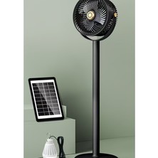 Güneş Enerjili Ayaklı Vantilatör Güçlü Rüzgar 3 Farklı Fan Hız Ayarı 4 Kademeli Yükseklik Güneş Panelli Fan