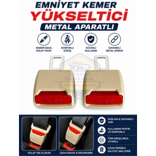 Otokap Universal Emniyet Kemeri Konumlandırıcı Bej 2 Adet Metal Aparatlı Tüm Araçlara Uyumlu Emniyet Kemeri Ayarlayıcı