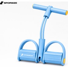 Sporsize 2 Tüplü Ayak Pedallı Direnç Egzersiz Aleti | Evde Fitness, Pilates, Karın, Kol, Omuz ve Bacak Egzersiz Lastiği