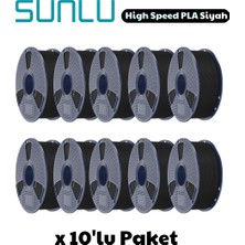 Sunlu High Speed Pla Filament Siyah 1.75MM 1kg (10 Adet)