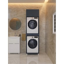 Bayold Mobilya Verona Çamaşır & Kurutma Makine Dolabı Çok Amaçlı Dolap Banyo Dolabı Antrasit