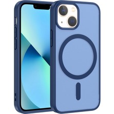 Mobify iPhone 13 Mini Kılıf M-Safe Yapışkan ve Şarj Özellikli Şık Serenta Premium Mat Silikon Kapak