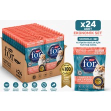Flexi For Somonlu Yetişkin Kedi Yaş Maması 85 gr X24 Adet Ekonomik Set - Jöle Içinde Parça Et - Tam ve Dengeli Yaş Mama