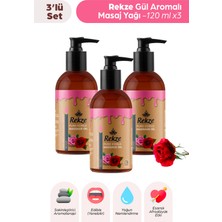 Rekze Yenilebilir Gül Aromalı Su Bazlı Masaj Yağı 3 Adet x 120 ml