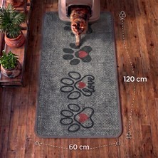 Sogood Concept XXL - Gri Patiler Temalı Petek Dokulu Kedi Kumu Yakalama Paspası - 60 x 120 cm