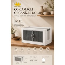 Missclean Çok Amaçlı Kapaklı Portatif Organizer Dolap Plastik 54x32x32 cm Modern Tasarım
