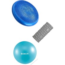Delta 3’lü Pilates Egzersiz Seti Balance Trainer Denge Diski Orta Sert Deluxe Foam Roller Masaj Köpüğü 20