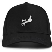 PataCute Cat You Siyah Yüksek Profil Baseball Şapka