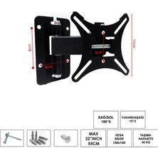 Weberbox Tüm Markalara Uyumlu Hareketli Monitör Duvar Asma Aparatı 22''-55'' Uyumlu