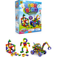 Alay Ticaret Boru Blok Puzzle Renkli Eğitici Birleştirme Oyuncak Seti 72 Parça