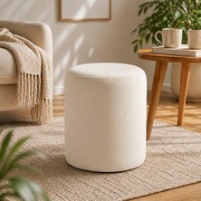 Dtm Home Silindir Puf | Modern Kumaş Puf Koltuk, Oturma Pufu, Dekoratif Salon ve Yatak Odası Pufu