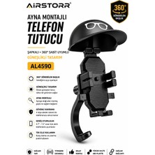 Airstorr Gidon ve Ayna Montajlı Kedili Köpekli Şapkalı Bisiklet Motosiklet Scooter Telefon Tutucuları AL4580-90/K360/XY-093