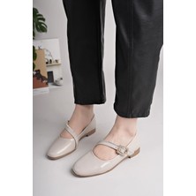 Nesil Shoes Swell 20821 Ten Rugan Tokası Taşlı Kadın Babet
