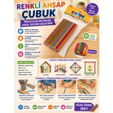 Marka Puti Ahşap Renkli Çöp Çubuk 24lü