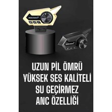 Intercom Kask Kulaklığı Anc Özelliği Yüksek Ses Kaliteli Bluetooth Kulaklık - Lisinya