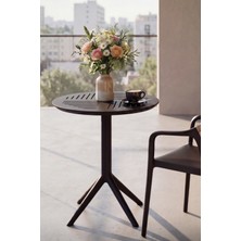 Retro Art Loft 60 cm Katlanır Lüks Kafe Masası | Bahçe, Balkon, Kafe ve Restoran Masası