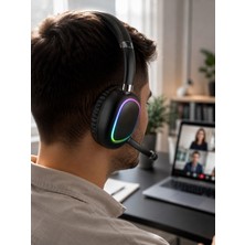 Aycer Mikrofonlu Bluetooth Kulak Üstü Kulaklık Rgb Aydınlatmalı Type-C Şarjlı - Lisinya