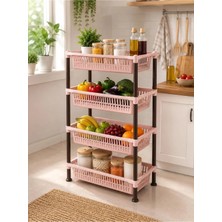 Loremp 4 Katlı Çok Amaçlı Sebzelik ve Organizer Raf (80,5X50X20 Cm)