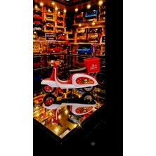 Oyuncak Sahili Vespa Primevera Sepetli Getir Market Tarzı Dıecast Metal Collectıon Motorsiklet Kırmızı Oyuncak Motosiklet 12X7CM