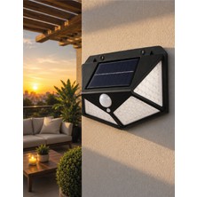 Sensörlü Solar Bahçe Lambası Geniş Açılı LED Aydınlatmalı Balkon Garaj ve Bahçe Işığı - Lisinya