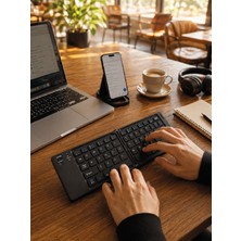 Kablosuz Katlanabilir Bluetooth Klavye Telefon Tablet Bilgisayar Uyumlu - Lisinya
