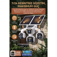 Kadraj 4 Kameralı - Solar Panelli  16000 Mah.  Turkcell Yıllık Hat   20MP Güvenlik Kamerası  Yapayzeka TC25