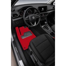 Seat Siyah 8d Deri Tam Kaplama Havuzlu Oto Paspas + Kırmızı Eva Çift Koruma Seti